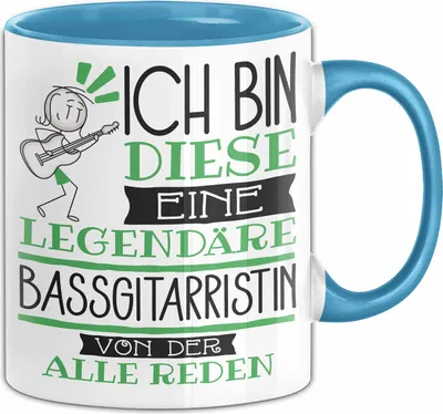 Produktbild von Bassgitarristin Tasse Geschenk Ich Bin Diese Eine Legendäre Bassgitarristin Von Der Alle Reden Geschenkidee Geburtstag Weihnachten (Blau)