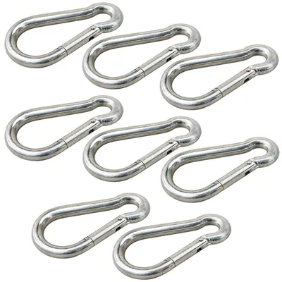 Produktbild von vasalat Karabiner Set 4x40 Karabinerhaken klein DIN5299C Feuerwehr Karabiner belastbar bis 50 kg, Stahl verzinkt - 8 Stück