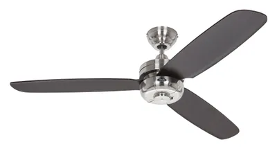 Produktbild von Deckenventilator mit Fernbedienung Night Flight 132 cm Chrom gebürstet / Wenge