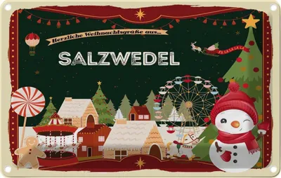 Produktbild von vianmo Blechschild 20x30 cm Weihnachten SALZWEDEL