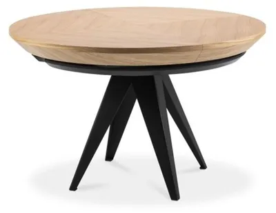 Produktbild von Masseno Ausziehbar Esstisch GLOBO 120 - 220 cm x 120 cm Rund Tisch für Wohnzimmer, Küche, Eichefarben