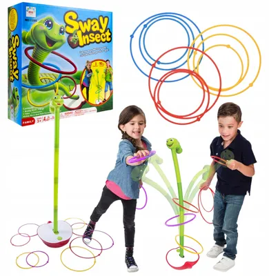 Produktbild von Geschicklichkeitsspiel „Tanzender Ringo-Wurm“ – Ringwurfspiel zum Trainieren der Treffsicherheit für Kinder