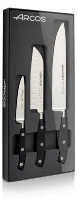 Küchenmesser-Set, 3-teilig, Schälmesser, Santoku, Kochmesser