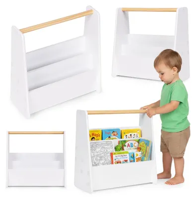 Immagine prodotto di Libreria Montessori per bambini, organizer in MDF bianco a 3 livelli