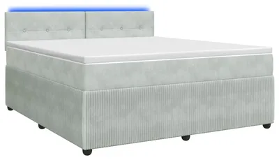 Immagine prodotto di vidaXL Letto a molle con materasso grigio chiaro 140 x 190 cm in velluto