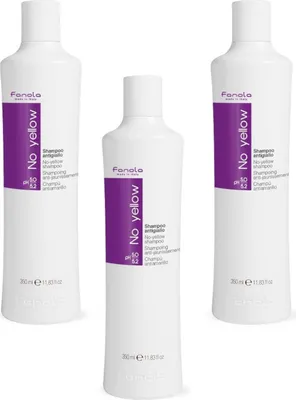 Obrázek produktu pro Fanola No Yellow 3 x 350 ml Šampon pro blond vlasy Stříbrná sada šamponů