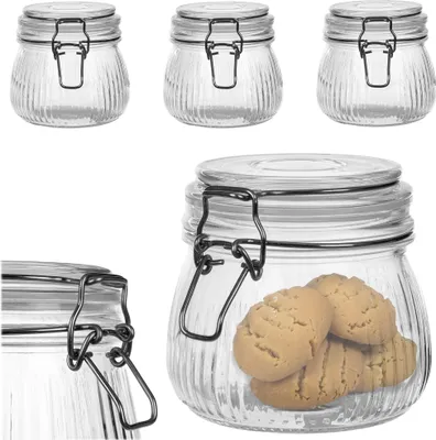 Produktbild von KADAX Glasbehälter 500ml, 3er Set, Vorratsgläser aus Glas mit Bügelverschluss, große Aufbewahrungsgläser mit Deckel, Bügelgläser zur Küchenorganisation, Keksdosen