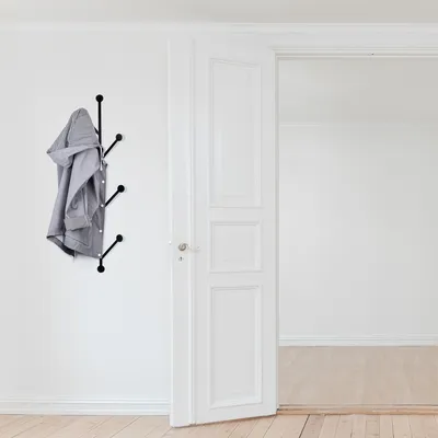 Immagine prodotto di Wallity, Rod 2, appendiabiti e ganci da parete, nero, metallo, 25 x 94 cm