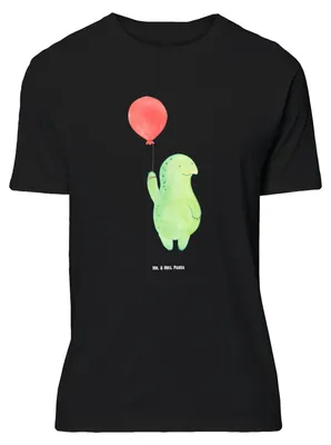 Produktbild von Mr. & Mrs. Panda Größe L T-Shirt Schildkröte Luftballon - Schwarz - Geschenk, Tshirt, mit Spruch, Shirt, Schildkröten, Motivation, Ballon, Jahrmarkt, Motivationsspruch