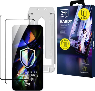 Immagine prodotto di 2 vetri temperati con applicatore 3mk Hardura 9H per Samsung Galaxy S25 Edge