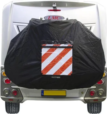 Produktbild von DS Covers | Fahrradträgerabdeckung | Schwarz mit Warnschildhalter
