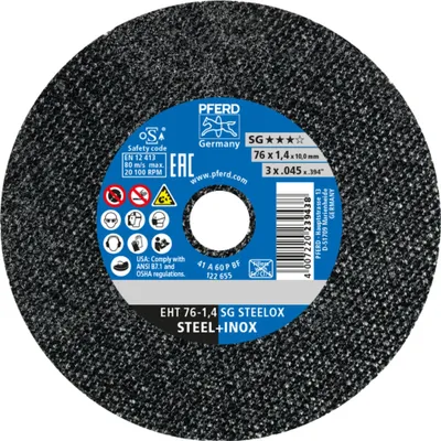 Image de PFERD Disque à tronçonner SG STEELOX Ø 76 x 1,4 mm droit - 65508011