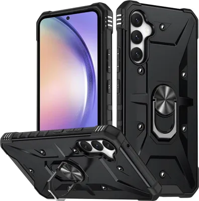 Produktbild von Samsung Galaxy A54 Hülle - Coverup Heavy Duty Back Cover mit Ring Kickstand - Schwarz
