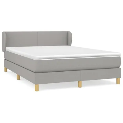 Productafbeelding van vidaXL Boxspringbed met matras, lichtgrijs, 140x200 cm, gestoffeerd