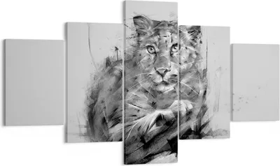 Produktbild von Bild auf Leinwand - Leinwandbild - Tier Abstraktion - 125x70cm - Wand Bild - Wanddeko - Wandbilder - Leinwanddruck - Bilder - Kunstdruck - Wanddekoration - Leinwand bilder - Wandkunst - EA125x70-3850