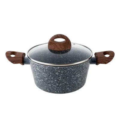 Produktbild von Topf Induktion Kochtopf Suppentopf mit Glasdeckel Antihaftbeschichtet Alu 4,1 l