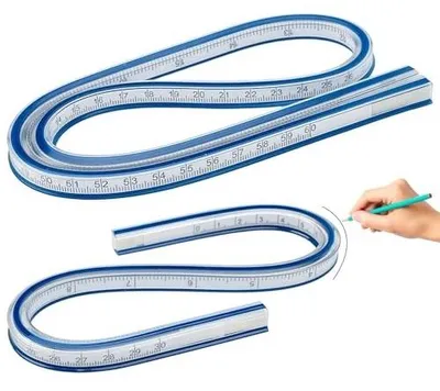 Zdjęcie produktu dla Linijka elastyczna do krzywizn 30 cm 60 zestaw narzędzi dla krawca