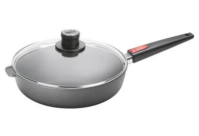 Produktbild von Woll Titanium NOWO 1726ILL Bratpfanne, 26 cm max. Durchmesser, Gusseisen/Gussaluminium, Induktionsherd-geeignet, Antihaftbeschichtung, inkl. Deckel, abnehmbarer Griff