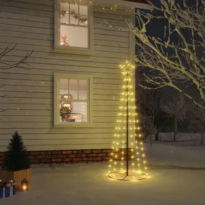 Imagen del producto de Árbol de Navidad LED, forma cónica, luz blanca cálida, 108 LEDs, 70 x 180 cm