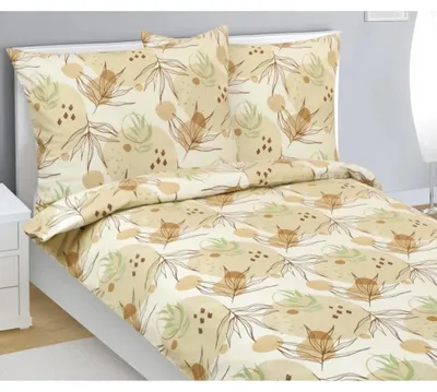 Obrázek produktu pro Flanelové povlečení - 140x200 cm. 70x90 - béžová,zelená,hnědá