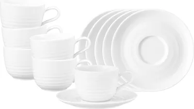 Produktbild von Seltmann Weiden Terra Kaffeetasse mit Untertasse 260 ml weiß 6er Set