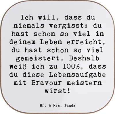 Produktbild von Mr. & Mrs. Panda Untersetzer für Gläser Spruch Trost Erinnerungen - Weiß - Geschenk, Holzuntersetzer, Erfolge, Tassen, liebevolle Worte, Coaster, Kaffeeuntersetzer, Zitat