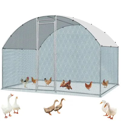 Produktbild von FCH Hühnerstall 3x2x2m mit PE-Schattendach, verzinktem Stahlrahmen für Hühner und Kleintiere, Freilaufgehege