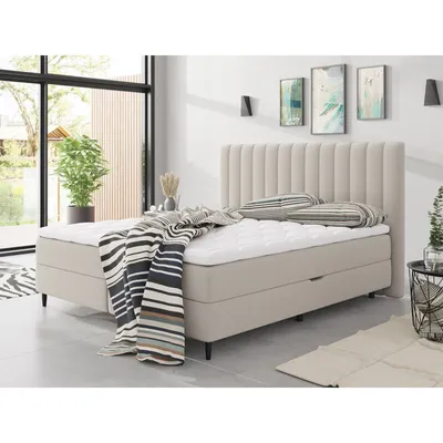 Produktbild von Kontinentálna manželská posteľ 180x200 AMADORA - béžová + topper ZDARMA