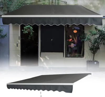 Produktbild von Markiza ramię składane 2.5x2m markiza ochrona przeciwsłoneczna balkon markiza aluminiowa poszycie poliester wodoodporny zacisk markiza anty-UV ochrona prywatności ciemnoszary CEEDIR