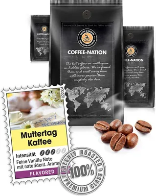 Produktbild von Kaffee MUTTERTAG KAFFEE aromatisiert von Coffee-Nation, 500g Bohnen