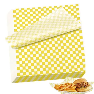 Wachspapier 100 Blatt kariert 28x26 cm fettdicht für Snacks