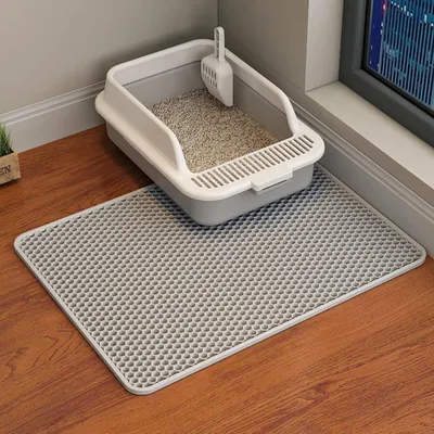Obrázok produktu pre Podložka pod mačaciu toaletu 45 x 30 cm, dvojvrstvová, vodotesná, protišmyková, pre mačaciu toaletu