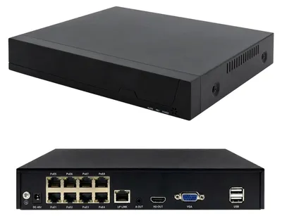 8-Kanal PoE NVR, 5MP, H.265, ohne Festplatte, Überwachungsrekorder