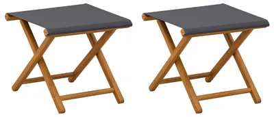 Produktbild von vidaXL Liegestuhl 2 pcs Massives Eukalyptus Holz Grau