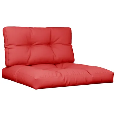 Image de Coussins de palette lot de 2 rouge tissu