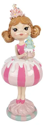 Produktbild von Clayre & Eef Dekorationsfigur Mädchen 10x10x25 cm Rosa Kunststoff