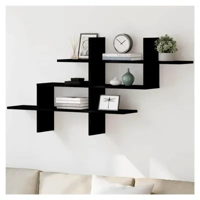 Produktbild von Wandregal Schwarze Eiche, 124,5 x 18 x 60,5 cm, Holzwerkstoff