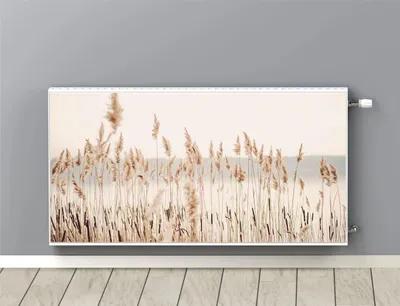 Zdjęcie produktu dla Maskownica Mata magnetyczna na grzejnik kaloryfer Beż Boho Trzcina 60x100cm