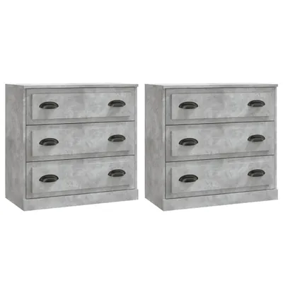 Produktbild von Sideboards 2 Stk. Betongrau Holzwerkstoff