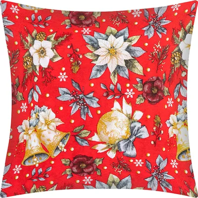Obrázek produktu pro Polštářek VÁNOCE - 45x45 cm - Červená,Šedá,Zlatá