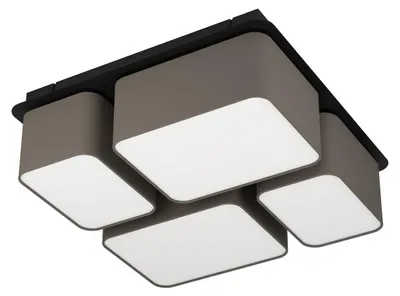 Immagine prodotto di Eglo 900524 MORDAZO E27 Plafoniera a 4 vie 510x510mm Nero Marrone Bianco