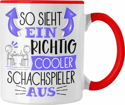 Produktbild von Trendation - Schachspieler Tasse So Sieht Ein Richtig Cooler Schachspieler Aus Geschenk Lustiger Spruch Geschenkidee (Rot)