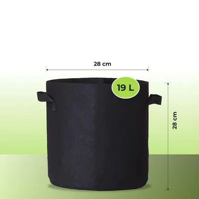 Produktbild von Pflanzsack mit Henkeln Grow Pot Bag Pflanztasche Pflanzbehälter 19 Liter – 1 Stück atmungsaktiv & wiederverwendbar