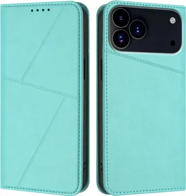 Produktbild von Mobigear Frosted Flip iPhone 17 Pro Hülle Klapphülle Geldbörse - Blau