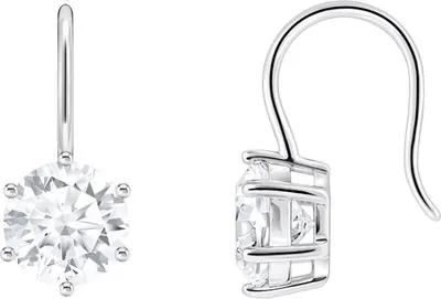 Image de Boucles d'oreilles avec grand zircon blanc Argent