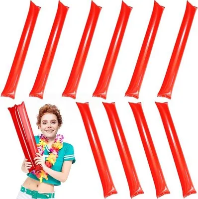 Productafbeelding van 5 Paar Opblaasbare Jubelstokken voor Feestjes, Sportevenementen en Verjaardagen - Krachtdempers voor Muziek en Spelletjes