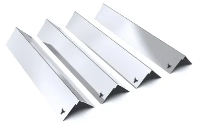 Produktbild von Gasgrill Brennerabdeckung V2A passend für Napoleon Rogue 525er Freestyle 425er, Farbe:4er Set Chrom Bulle