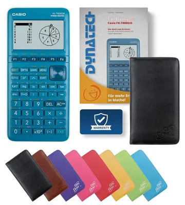 Produktbild von Casio FX-7400 G III Grafikrechner mit Schutztasche schwarz und Fachbuch