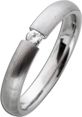Produktbild von Platin 950 Solitärring Diamant 0.05ct W/SI mattiert 17