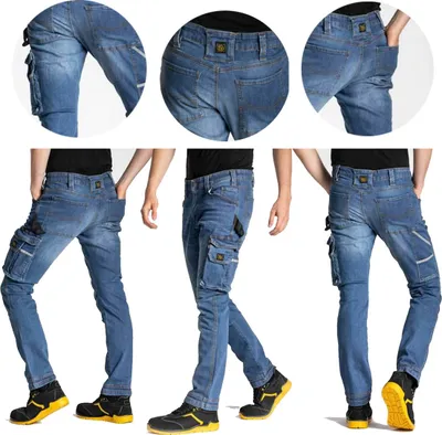 Image de Pantalon de travail PREMIUM en denim extensible pour travaux lourds STRECH FIBREFLEX 54